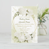 かわいらし白い花は幾何結婚性の 招待状 (スタンド正面)