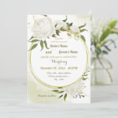 かわいらし白い花は幾何結婚性の 招待状 (スタンド正面)