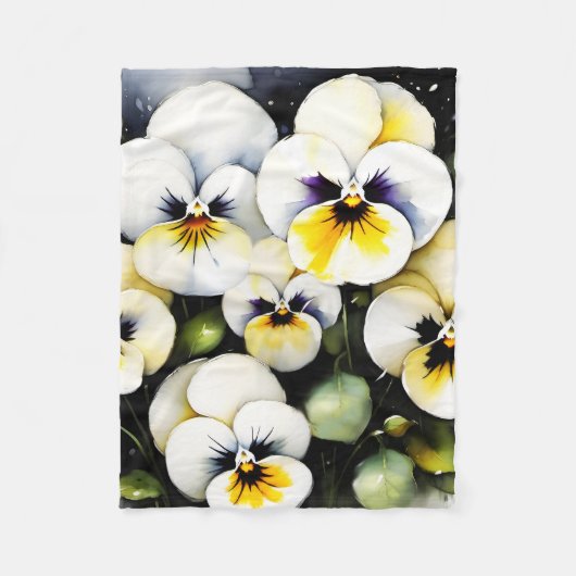 かわいらし白パン絵を描ズ フリースブランケット (正面)