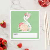 かわいらし白鳥パーソナライズされた給食昼寝 スタンダードランチョンナプキン (インサイチュ)