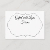 かわいらし白No Wrapブライダルシャワーギフトカード エンクロージャーカード (裏面)