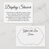 かわいらし白No Wrapブライダルシャワーギフトカード エンクロージャーカード (正面/裏面)