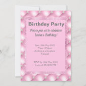 かわいらし真珠のエレガント誕生カスタム日 招待状 (裏面)