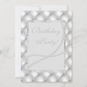 かわいらし真珠エレガント誕生銀 招待状 (正面)