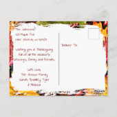 かわいらし秋のフロントステップ | 幸せな感謝祭 ポストカード (裏面)