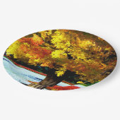 かわいらし秋の素朴紅葉結婚色 ペーパープレート (アングル)