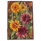 かわいらし秋の花と葉フローラ ミディアムペーパーバッグ (正面)