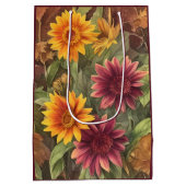 かわいらし秋の花と葉フローラ ミディアムペーパーバッグ (裏面)