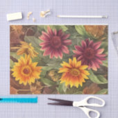 かわいらし秋の花と葉フローラ 薄葉紙 (クラフト)