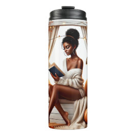 かわいらし秋をテーマにしたアフリカ系アメリカ人読女性 タンブラー