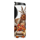 かわいらし秋をテーマにしたアフリカ系アメリカ人読女性 タンブラー (回転右)