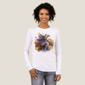 かわいらし秋をテーマにしたスフィンクス猫 トライブレンドＴシャツ (正面全体)