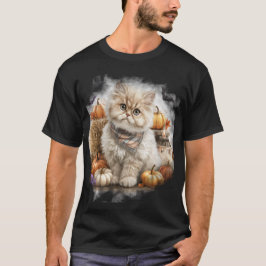 かわいらし秋をテーマにしたペルシャ猫 Tシャツ