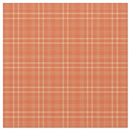 かわいらし秋オレンジタータンチェック模様織物 ファブリック