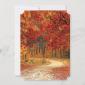 かわいらし秋ツリーをテーマにした結婚式招待状 招待状 (裏面)