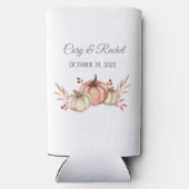 かわいらし秋パンプキンブケ結婚ス スリム缶クーラー (裏面)