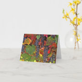 かわいらし秋ワインヴィネヤードノートカー空白のド カード (黄色い花)