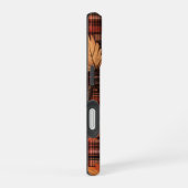 かわいらし秋格子模様と紅葉 iPhone 16ケース (右側面)