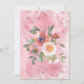 かわいらし空白のピンク色の花 案内状 (正面)