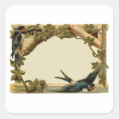 かわいらし空白の素朴ヴィンテージ縁ど&Swallow スクエアシール (正面)