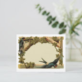 かわいらし空白の素朴ヴィンテージ縁ど&Swallow ポストカード (スタンド正面)