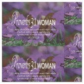 かわいらし箴言31紫フローラ ファブリック (クローズアップ)