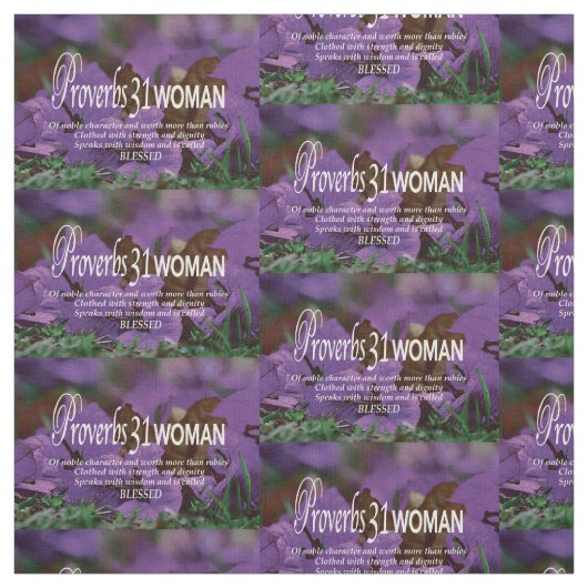 かわいらし箴言31紫フローラ ファブリック (見本)