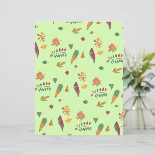 かわいらし紅葉オンイエローグリーンスクラップブック紙 (スタンド正面)