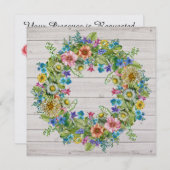 かわいらし素朴フローラリース招待状 招待状 (正面/裏面)