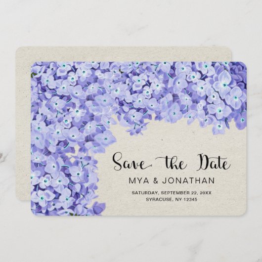 かわいらし素朴フローラ結婚式日付の保存 セーブザデート (正面/裏面)