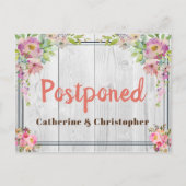 かわいらし素朴フローラ結婚木材 ポストカード (正面)