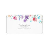 かわいらし素朴花結婚住所 シール (正面)