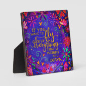 かわいらし紫もしはインスピリシティを飛びたい フォトプラーク (正面)