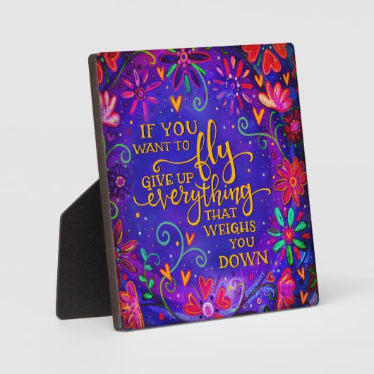 かわいらし紫もしはインスピリシティを飛びたい フォトプラーク (正面)