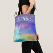 かわいらし紫水色芸術的パーソナライズされた トートバッグ (クローズアップ)