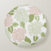 かわいらし紫陽花フローラ名門私立校風のクラシック ラウンドクッション (裏面)