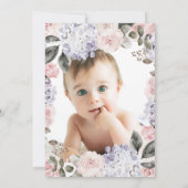 かわいらし紫陽花 | フォトバックバプテスマ 招待状 (裏面)