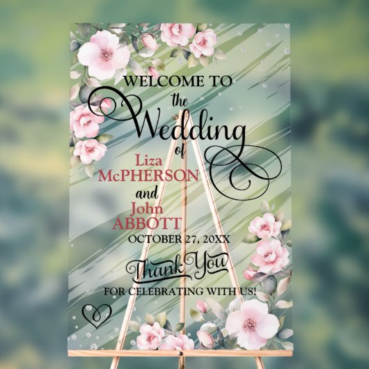 かわいらし結婚フローラ アクリルサイン (ニュートラル)