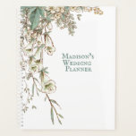 かわいらし結婚ヴィンテージパーソナライズされた名 プランナー手帳<br><div class="desc">かわいらしパーソナライズされたウェディングプランナー、ふざけシンプルたつる植物、緑。名前とこのカスタマイズかわいらしウェディングプランナーを追加します。</div>