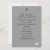 かわいらし結婚式招待状、ヒトデ、サンドドル 招待状 (裏面)