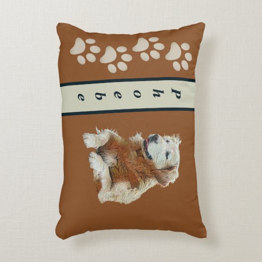 かわいらし絵を描ゴールデントリーバー枕 アクセントクッション (正面(垂直))
