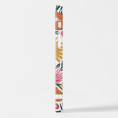 かわいらし絵を描花模様マゼンタオレンジ色の名前 iPhoneケース (左側面)