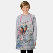 かわいらし絵を描金魚花 エプロン (着用した状態)