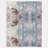 かわいらし絵を描金魚花 フリースブランケット (正面)