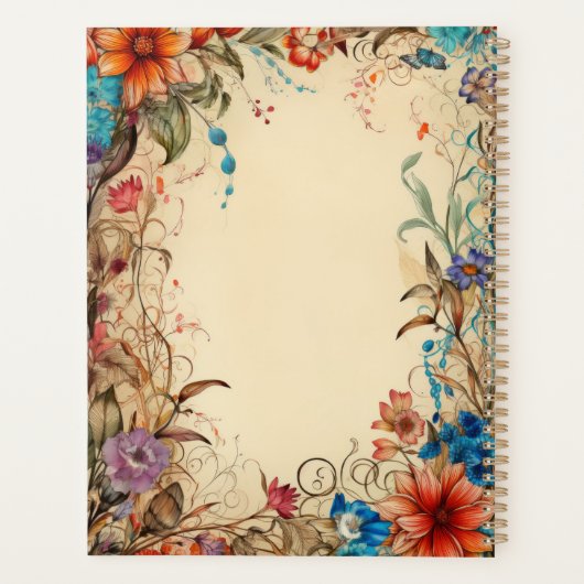 かわいらし縁どパーソナライズされた プランナー手帳 (裏面)