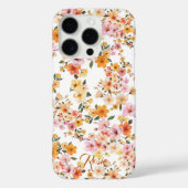 かわいらし美しいイエローオレンジディティ花柄 Case-Mate iPhoneケース (裏面)