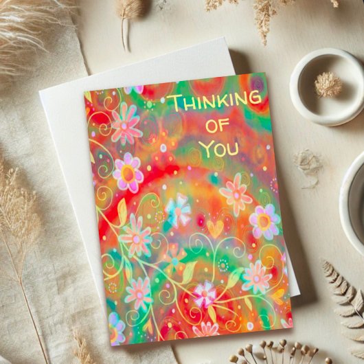 かわいらし考え花 カード