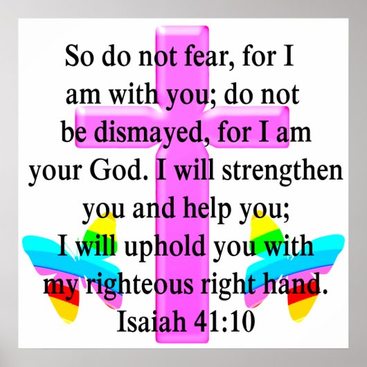 かわいらし聖なる書物、 経典イザヤ41:10デザイン ポスター (正面)