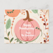 かわいらし自然かぼちゃ葉感謝祭 ポストカード (正面)