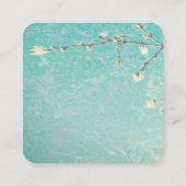 かわいらし自然アートonブルー両面カスタム スクエア名刺 (裏面)